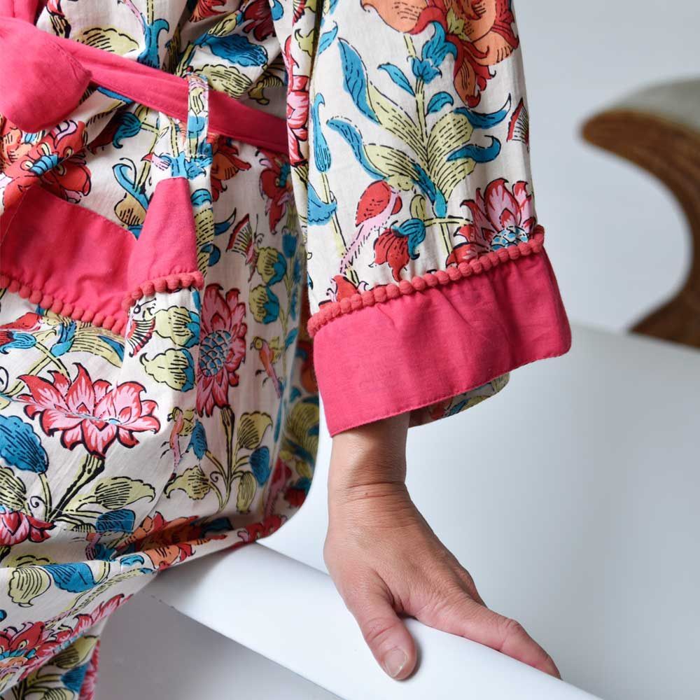 Floral Dressing Gown - Cuff Detail