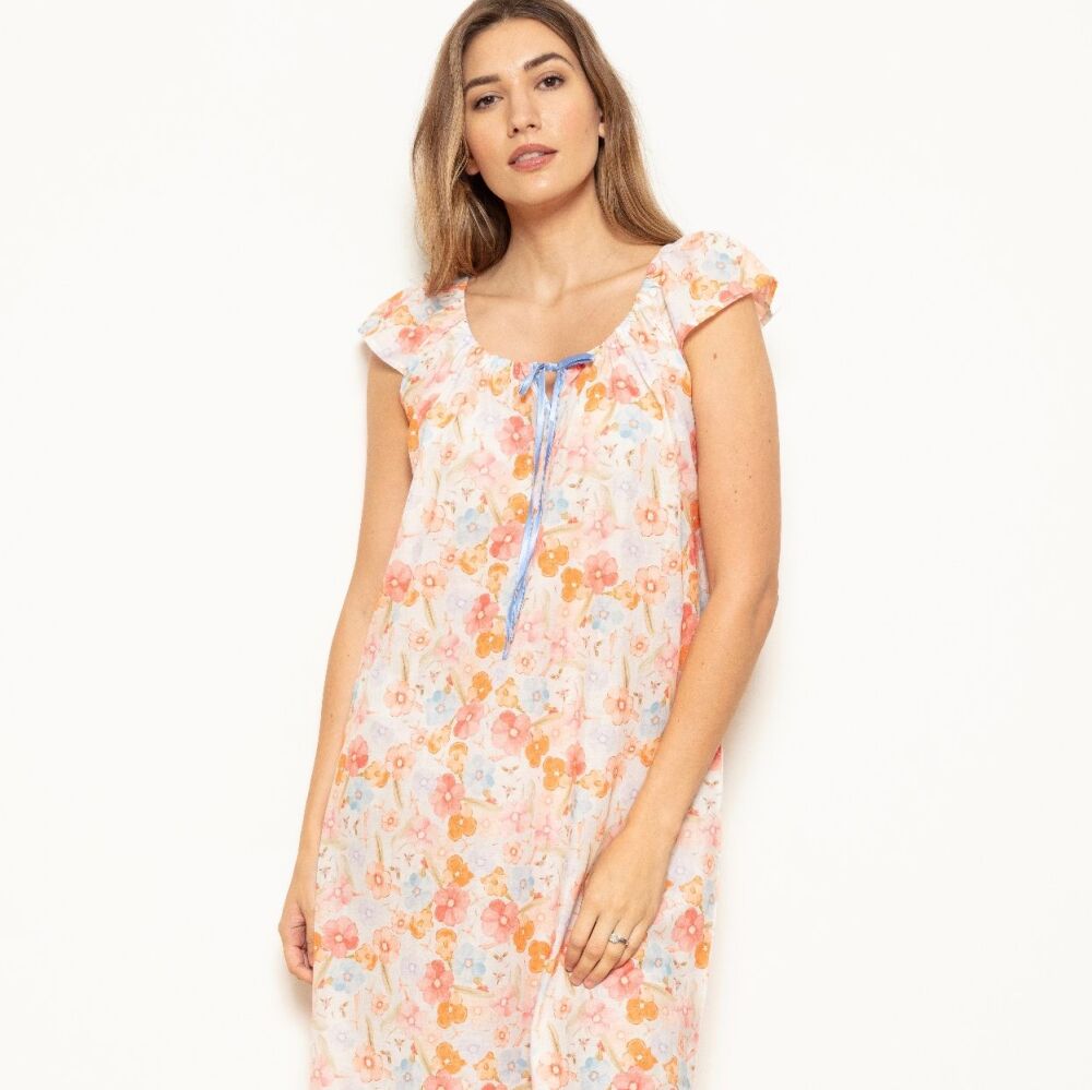 Short Sleeved Cotton Nightdress - Sweetpea