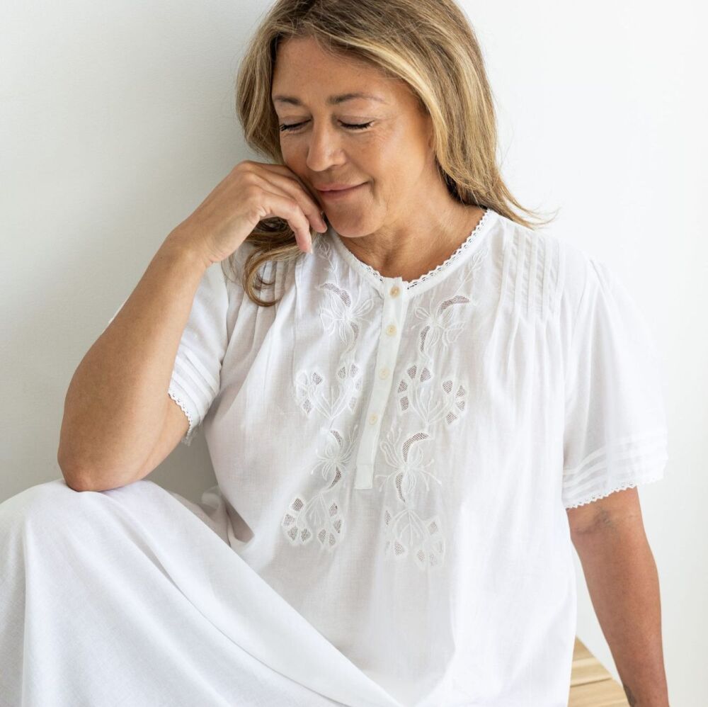 Short Sleeved Cotton Nightdress - Katie