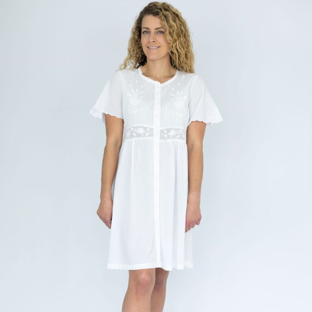Short Sleeved Cotton Nightdress - Alexandra