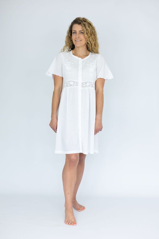 Short Sleeved Cotton Nightdress - Alexandra