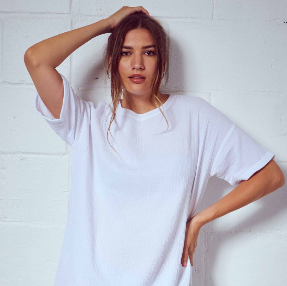 Short Sleeved Cotton Big T Nightdress/Lounger