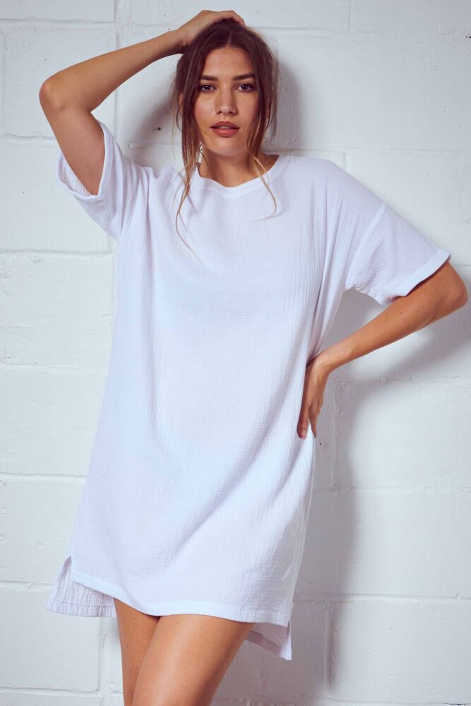 Short Sleeved Cotton Big T Nightdress/Lounger