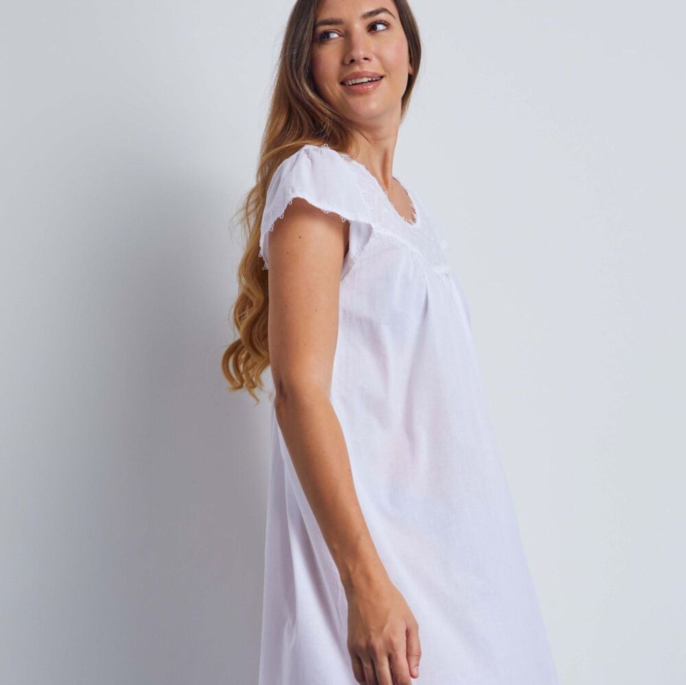 Short Sleeved Cotton Nightdress - Teign