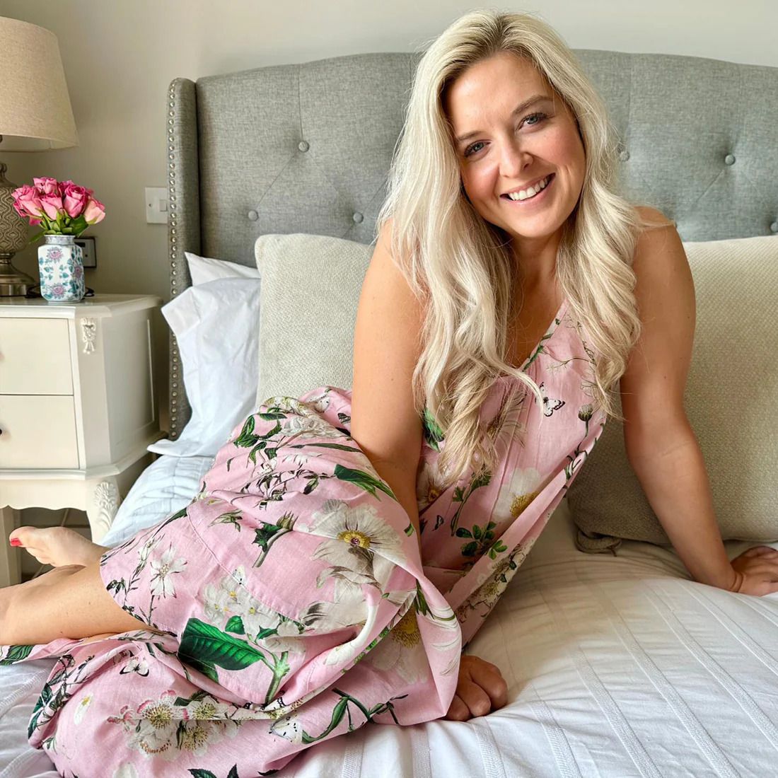 Spaghetti Strap Nightdress - Rose Pink