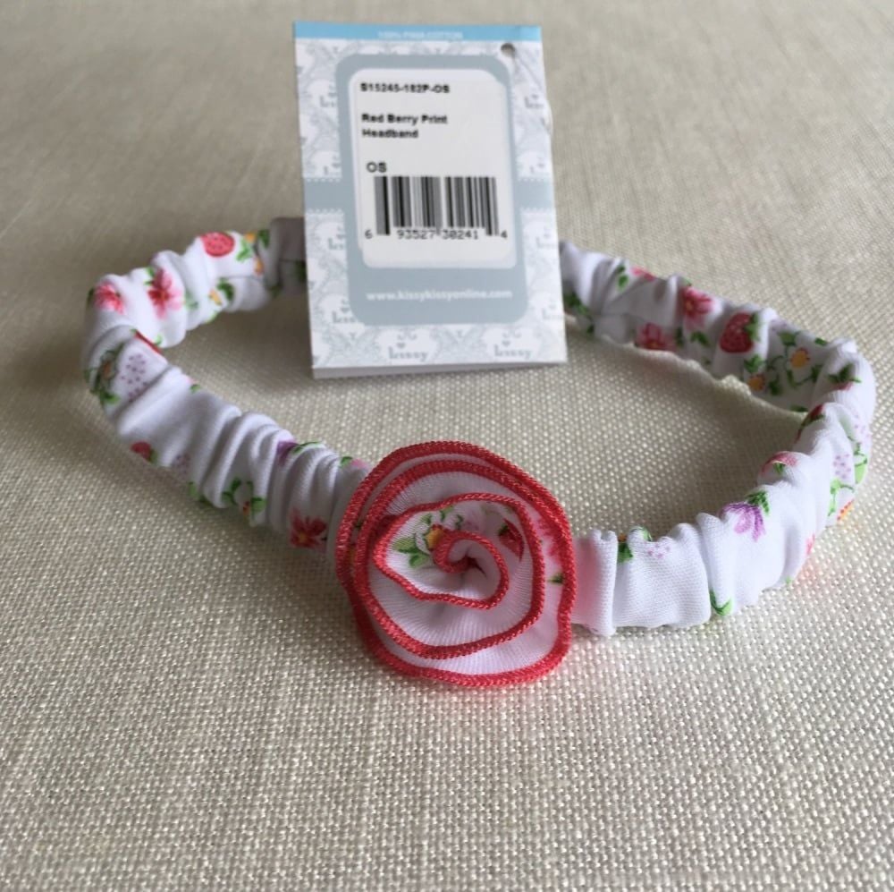 Red Berry Baby Headband in Luxury Pima Cotton by Kissy Kissy