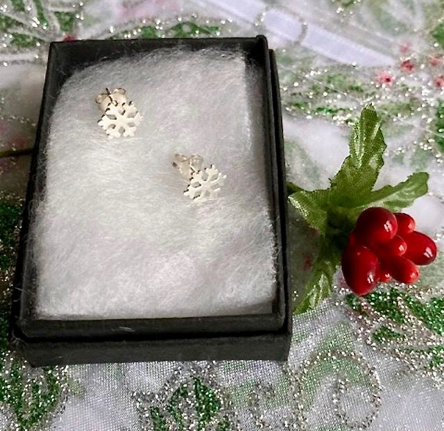 Sterling Silver Snowflake Stud Earrings
