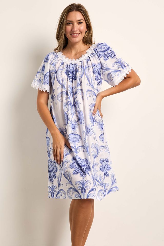Short Sleeved Cotton Nightdress - Walker