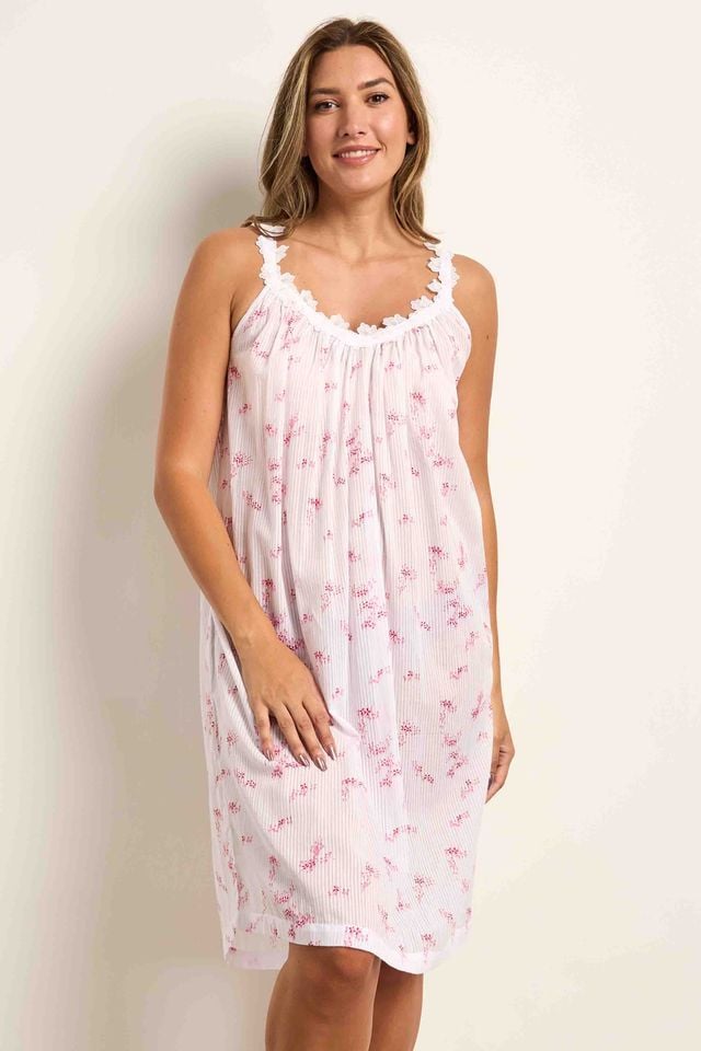 Sleeveless Cotton Nightdress - Petula