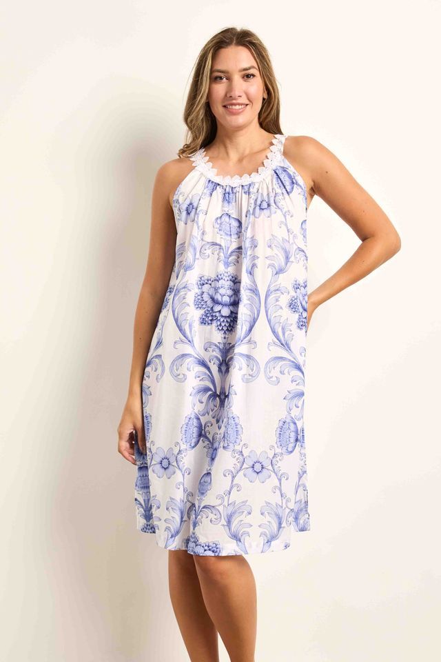 Sleeveless Cotton Nightdress - Walter