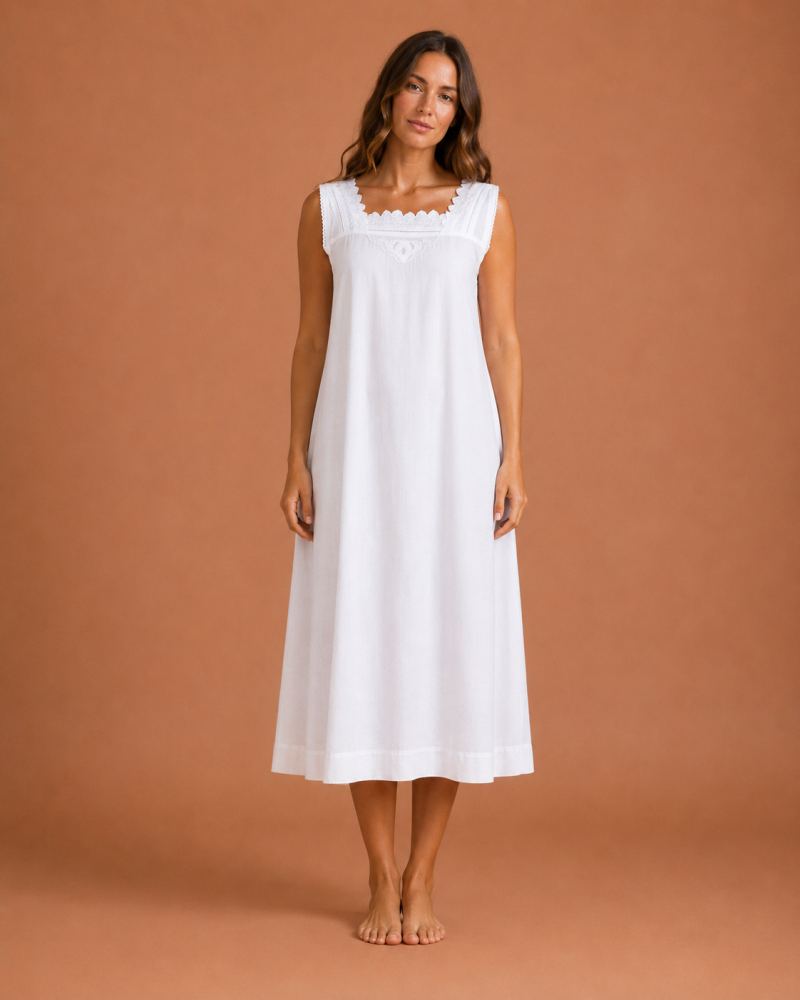 Sleeveless Cotton Nightdress - Chemise