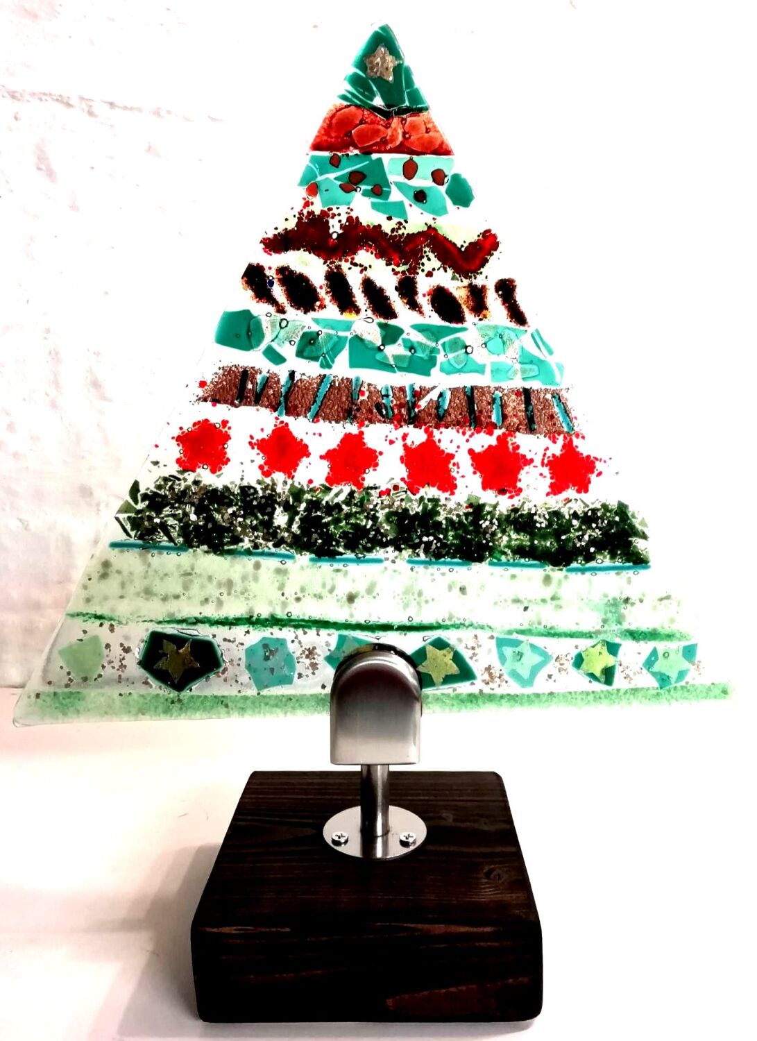 Standing Fused Glass Christmas Tree