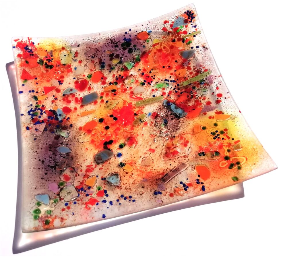 Make a large fused glass dish