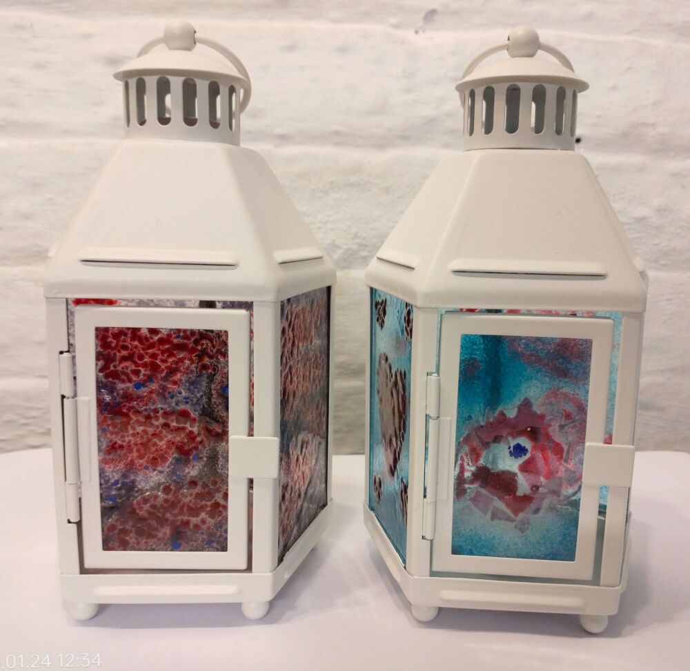 Create A Fused Glass Lantern - 1 large or 2 medium 