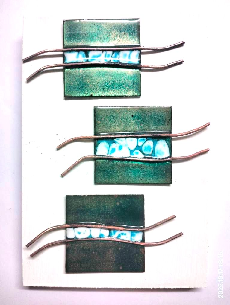 Make a Mounted Trio of Artistically Enamelled Copper Squares