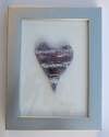 Purple Wave Heart of Glass Framed Picture (Small - Silvery-Gold Frame)