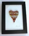 Red Wave Heart of Glass Framed Picture (Small - Dark Frame)