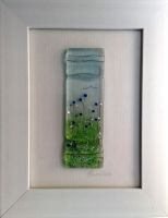 Small Flowerfield Picture - Blue and Silver Flowers