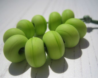 Frosted  Opaque Lime Green Spacers