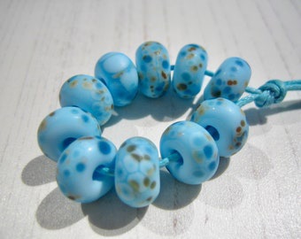 Frosted Pale Blue Coastal Beads