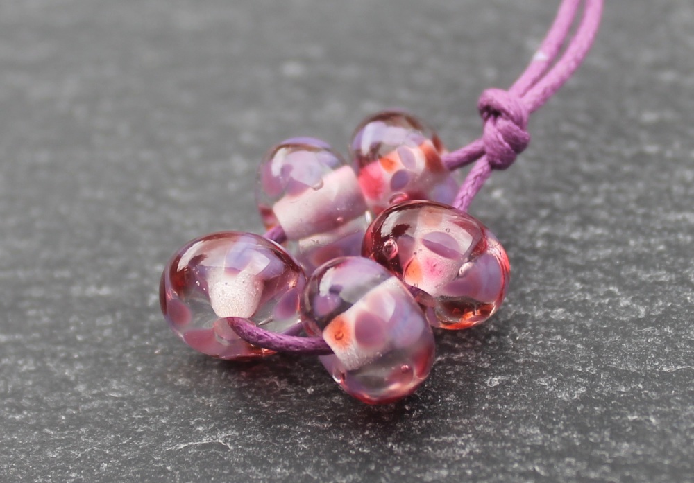 Violet Fire Beads x 5