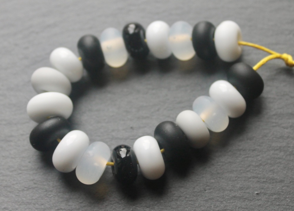 Urban Mix 1 Black, White & Grey Spacer Beads