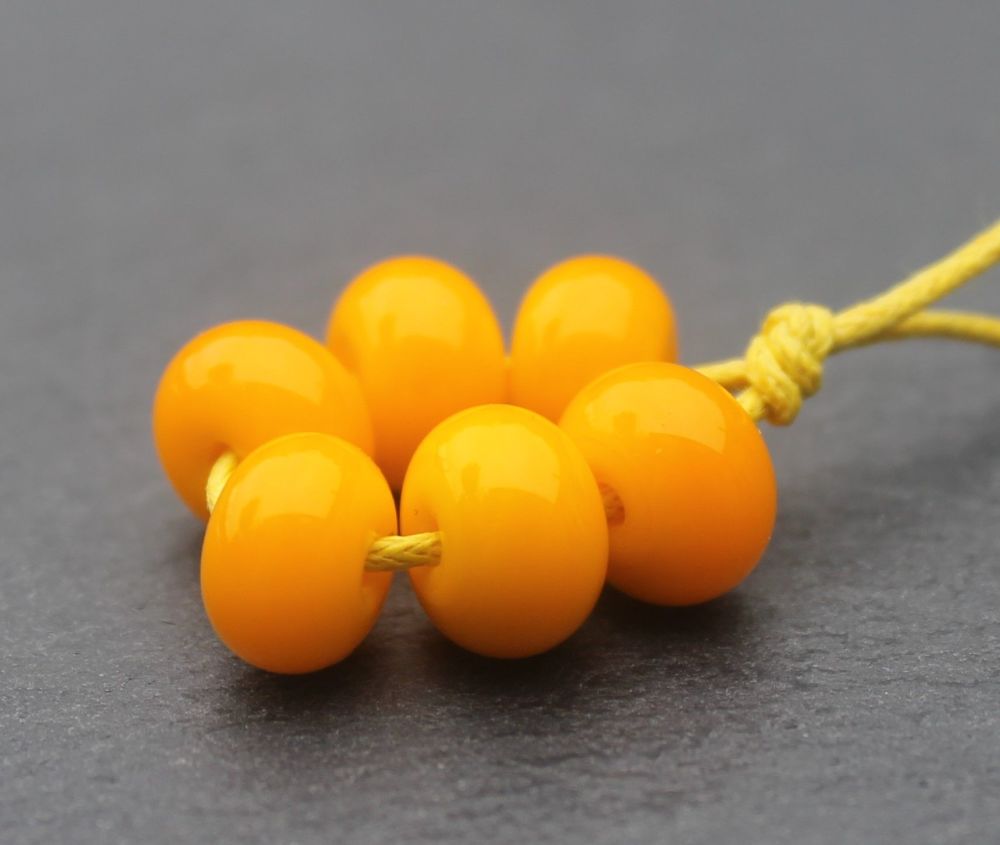 Small Pumpkin Yellow Spacers x 6