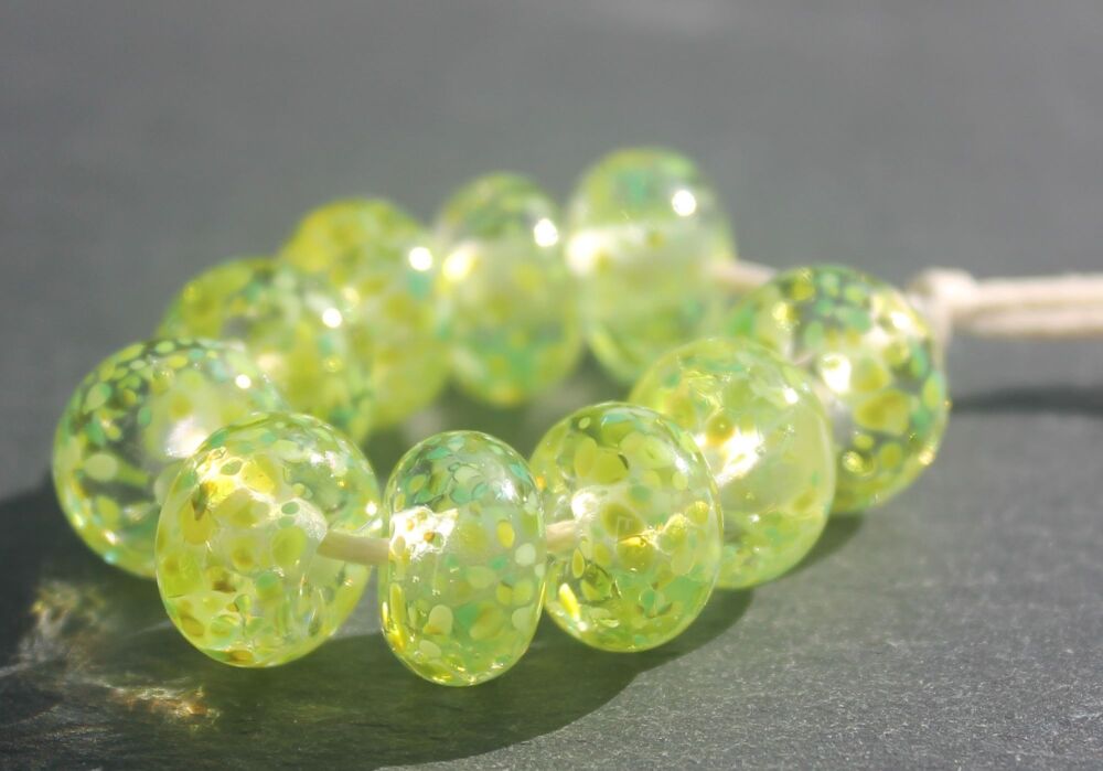 Green Onions Frit Beads