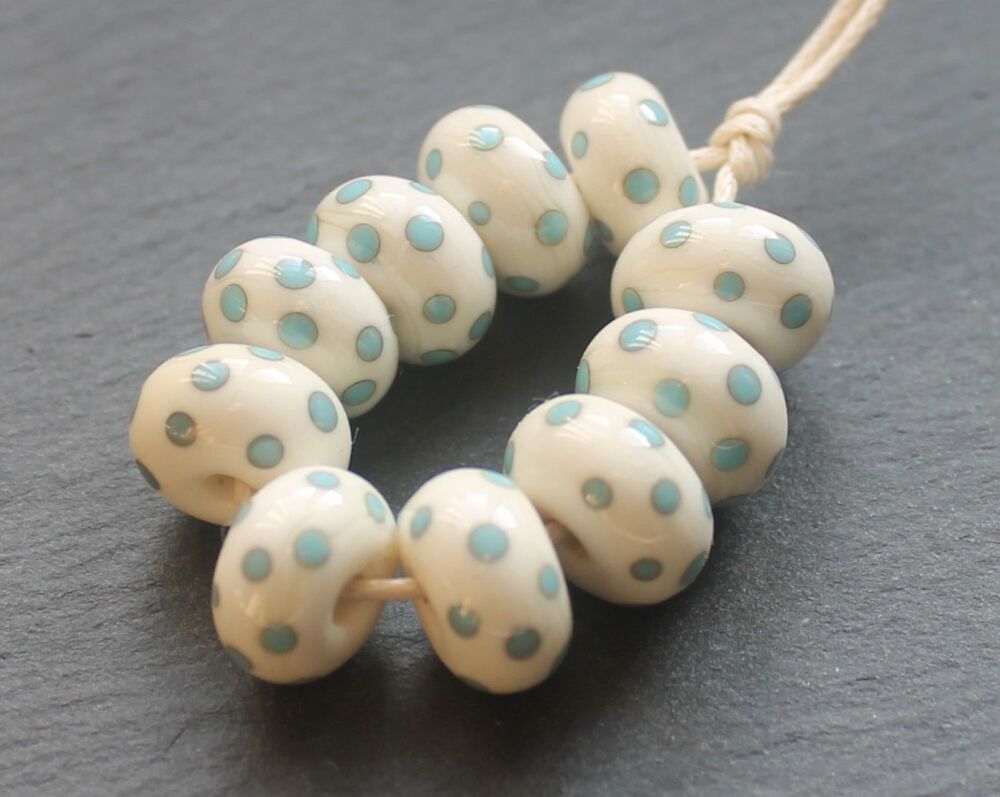 Classic Turquoise and Ivory Polkas