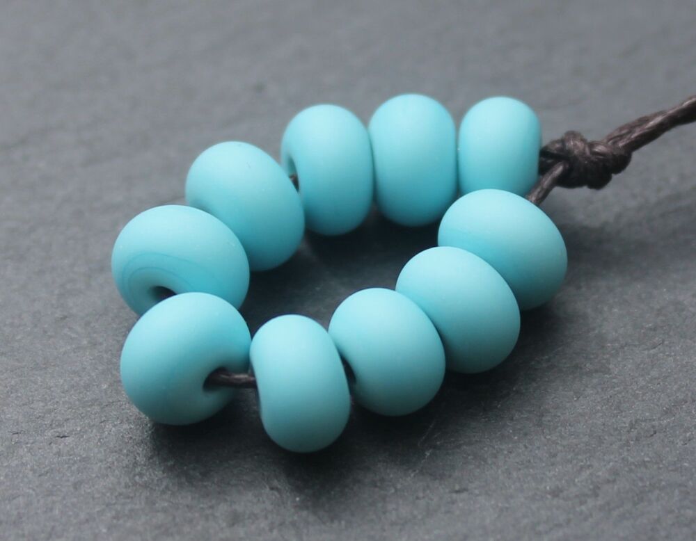 Frosted Turquoise Spacers x 10