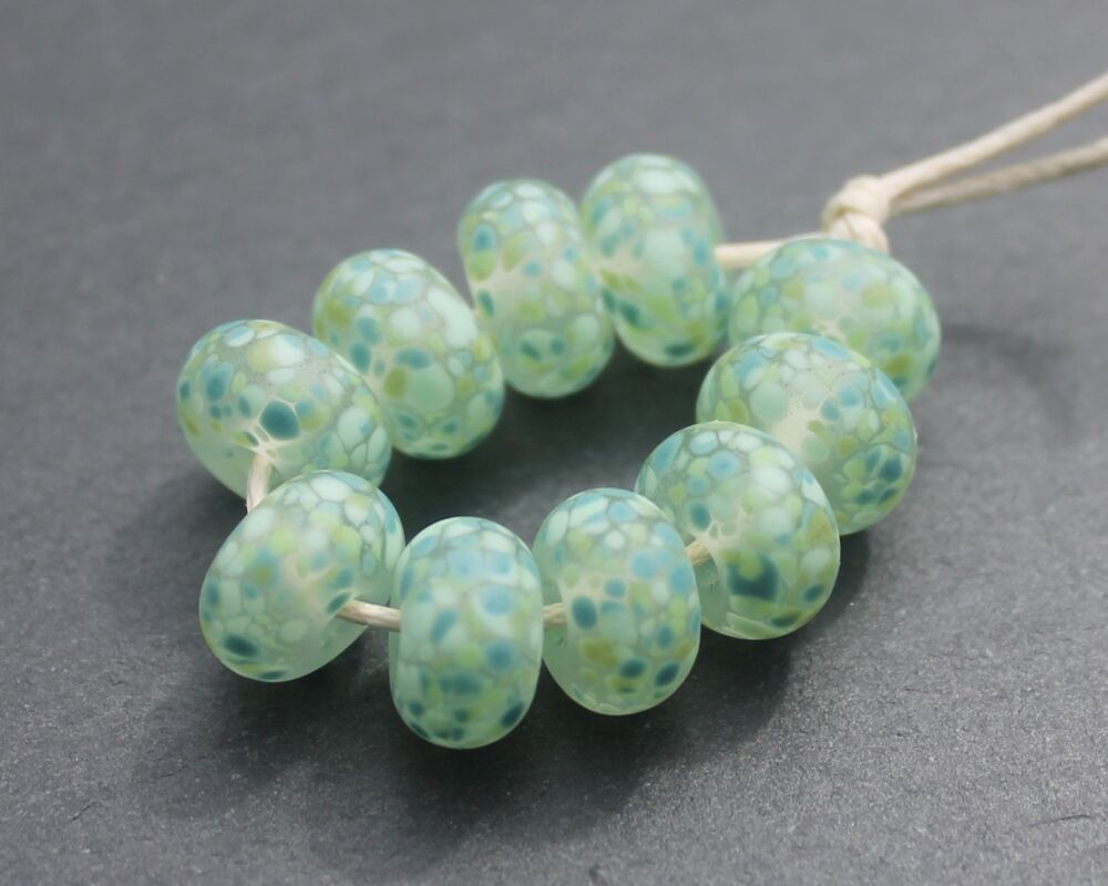 Frosted Derry Green  Frit Beads