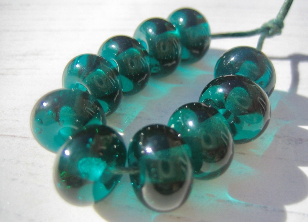 Dark Teal Green Spacer Beads