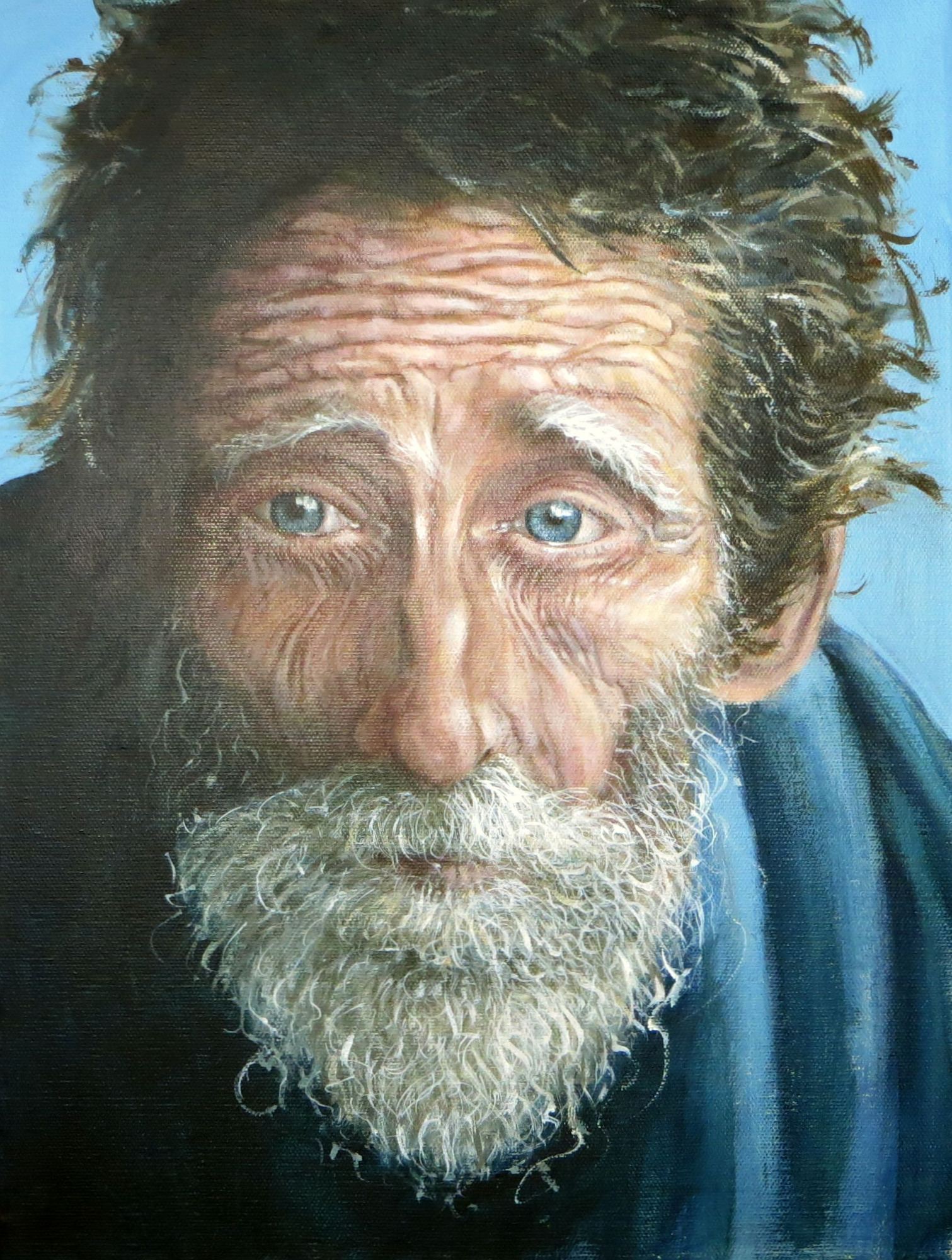 old man of the sea painting, portrait painting