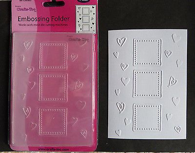 Crafts Too Hearts Frames Embossing Folder A6