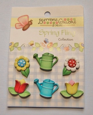 Spring Fling 3D Buttons - Garden Treasures 6pcs