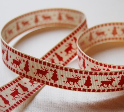 Berties Bows Reindeer and Christmas Tree Print - 16mm
