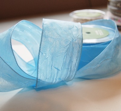 Silky Crush Ribbon - 2 inch wired pale blue