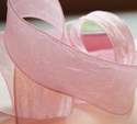 Silky Crush Ribbon - 2 inch wired pale pink