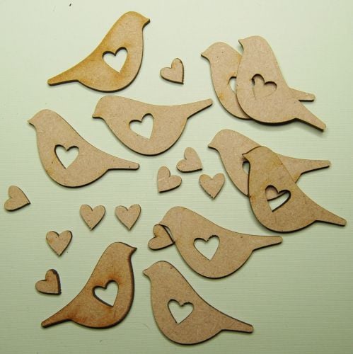 Bird with heart cut out