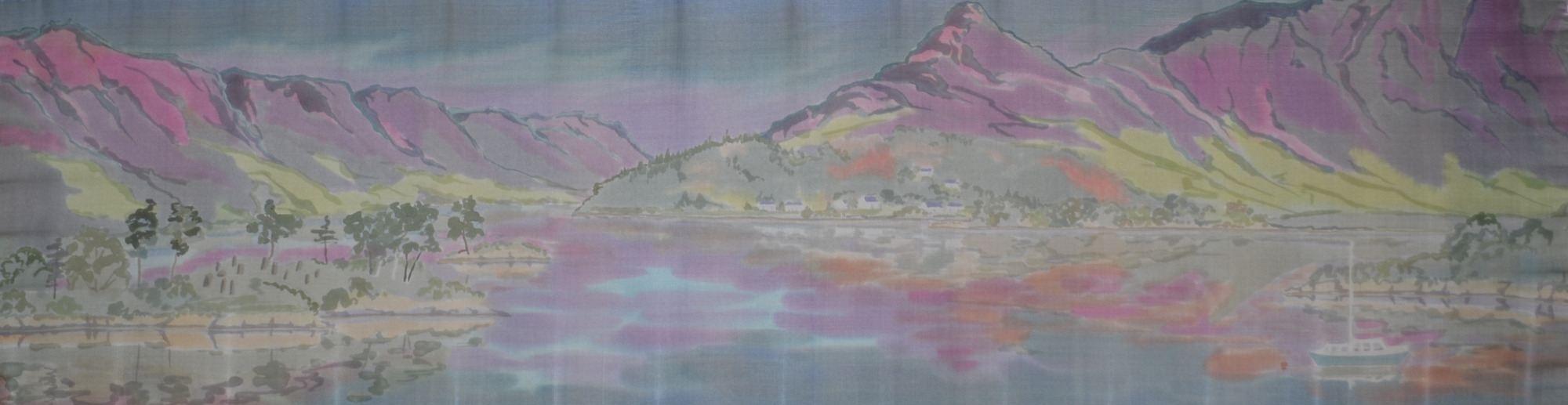 Loch Leven and the Pap of Glen Coe silk scarf by Susie Thompson