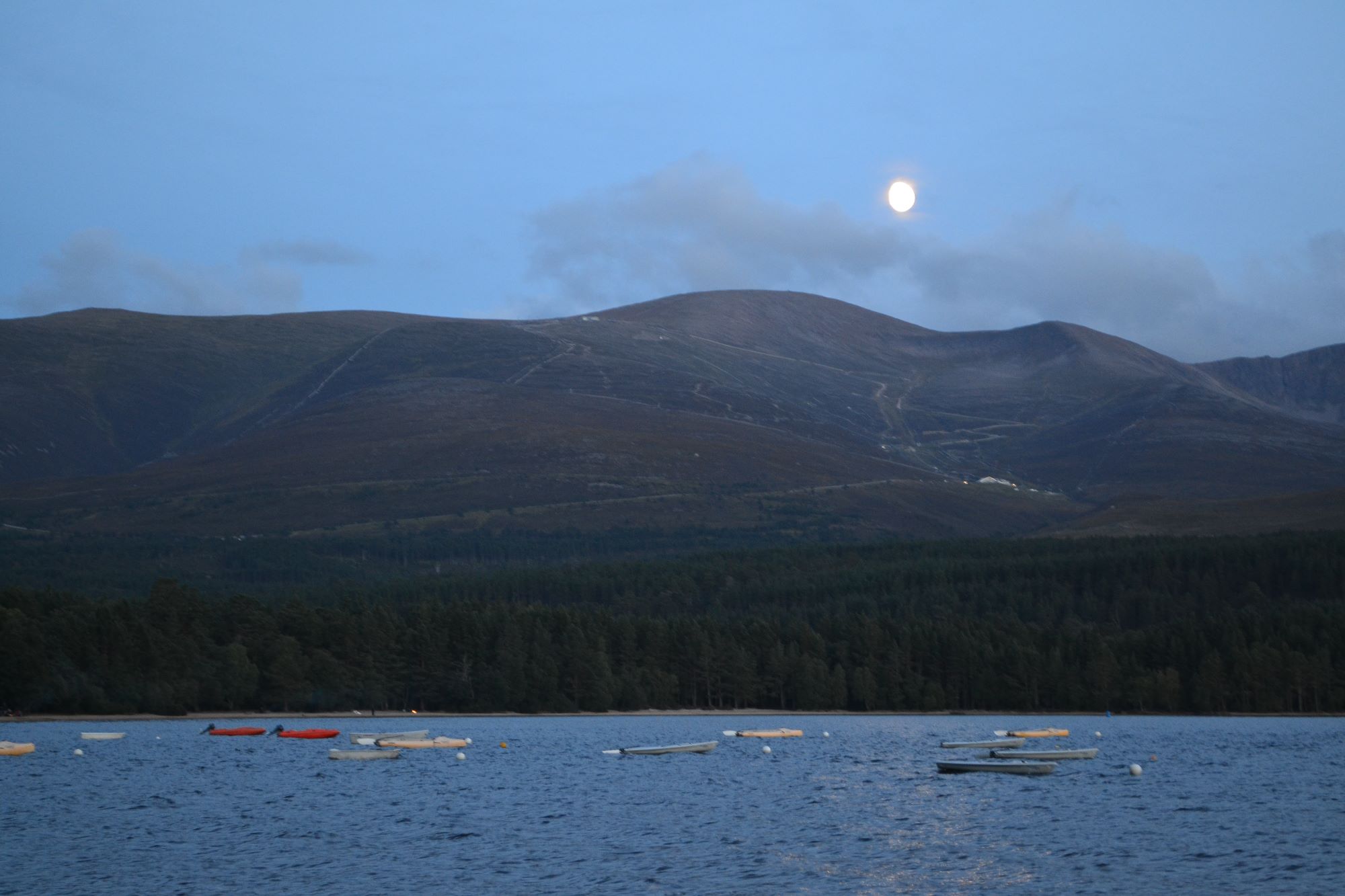 Moon rising above the Cairngorms