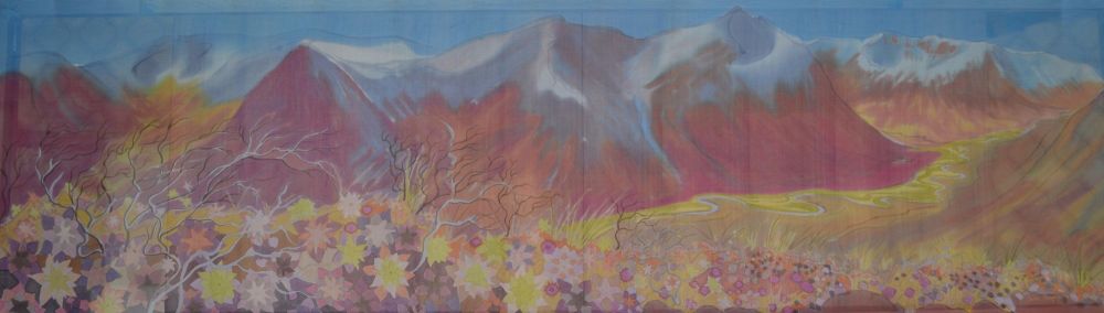"View from Carn a' Mhaim" georgette silk scarf