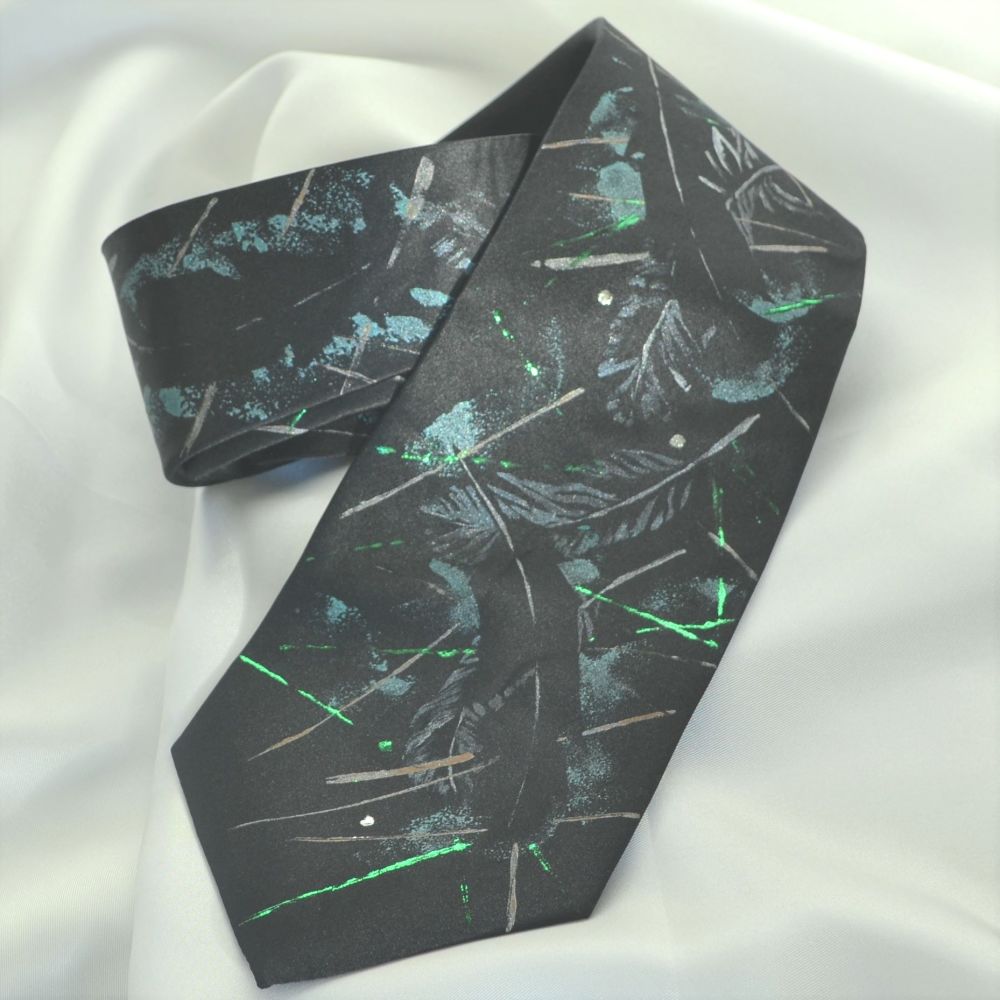 Hand painted silk tie