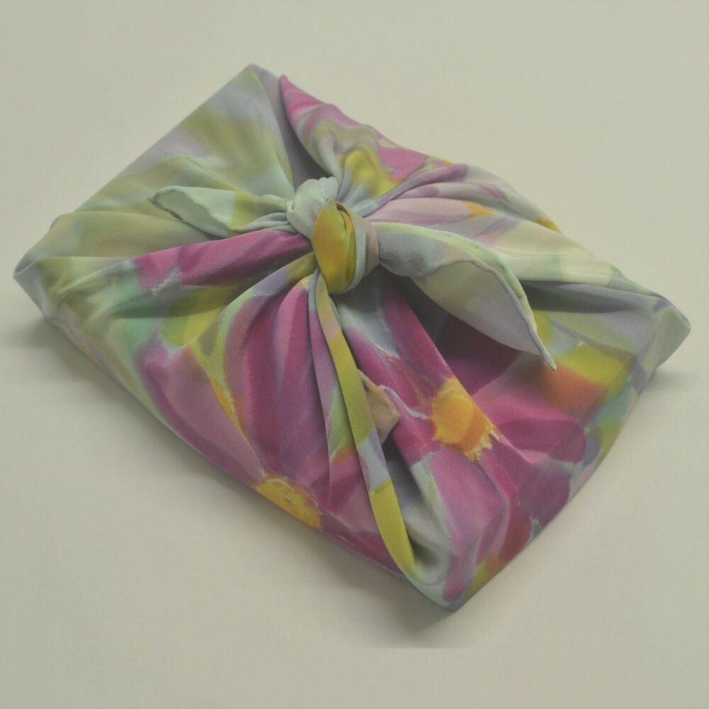 Hand painted silk neckercheif, furoshiki by Susie Thompson