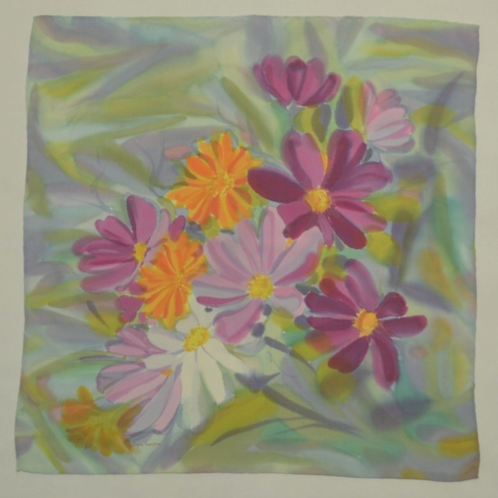 Hand painted silk scarf by Susie Thompson
