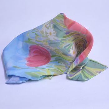 hand painted silk pocket square