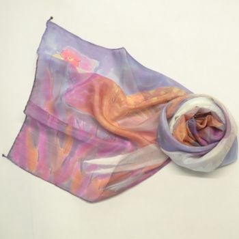 Hand painted silk scarf