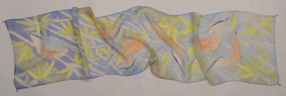 Hand painted silk scarf