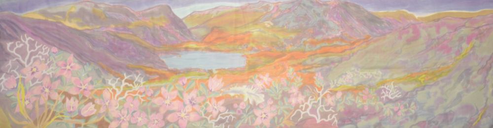Hand painted silk scarf