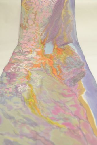 Hand painted silk scarf